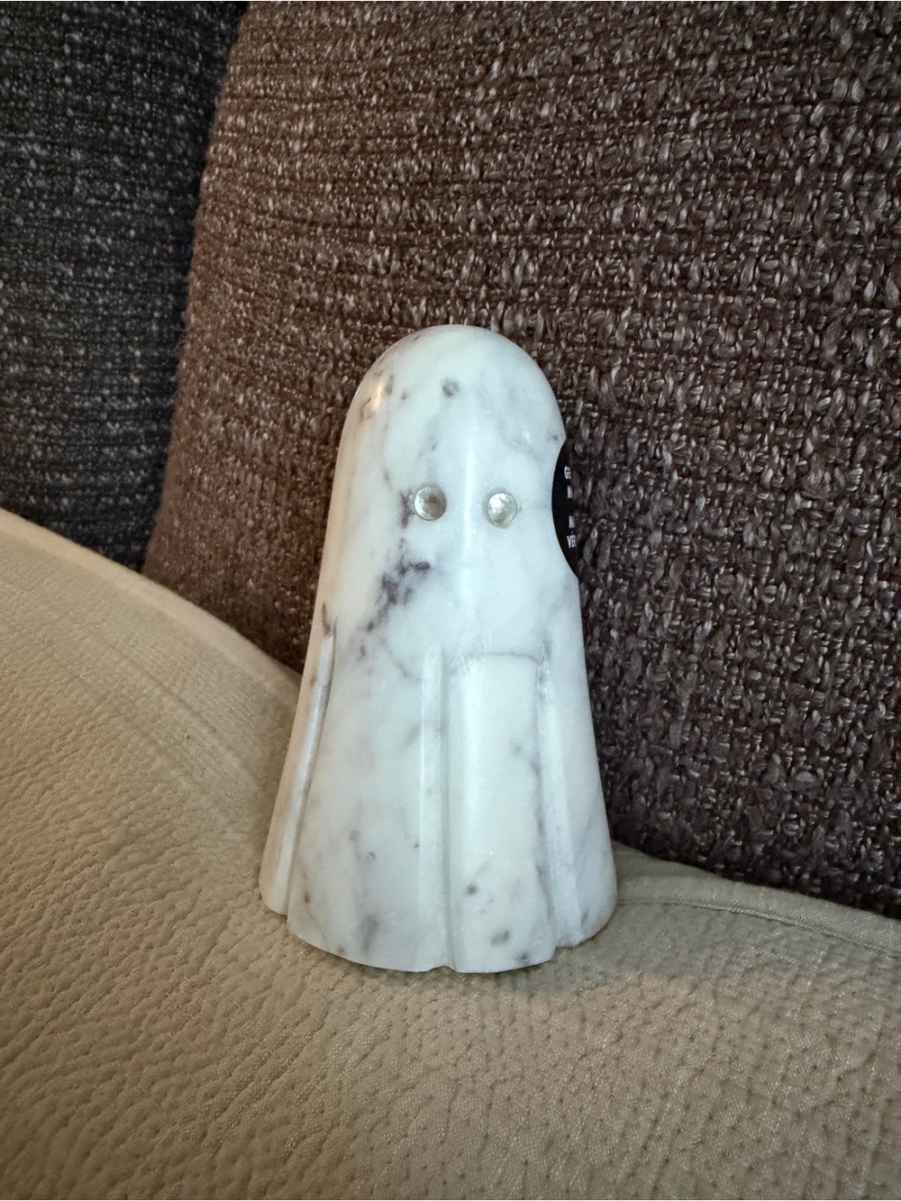 Home Goods Genuine Marble Ghost Figurine - White with Gray Veining Fall Decor